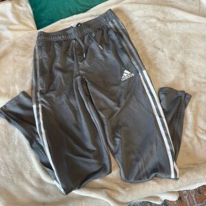 Adidas Gray Sweatpants with Signature Stripes